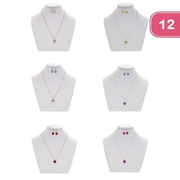 HEART PENDANT NECKLACE (12 UNITS)