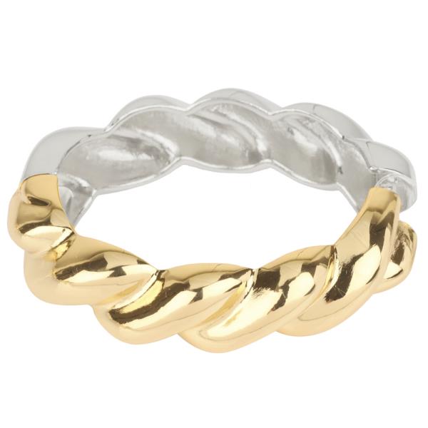 METAL TWIST HINGED BANGLE BRACELET