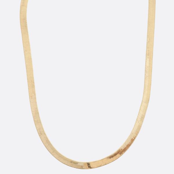 FLAT SNAKE LINK GOLD DIPPED NECKLACE