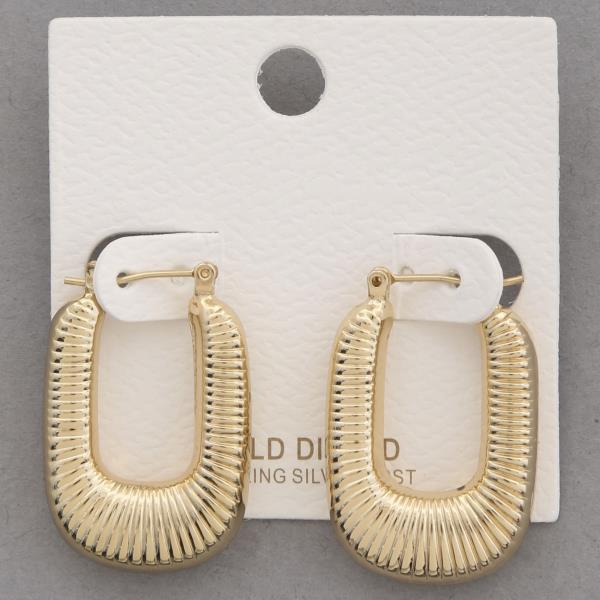 U SHAPE METAL GOLD DIPPED EARRING