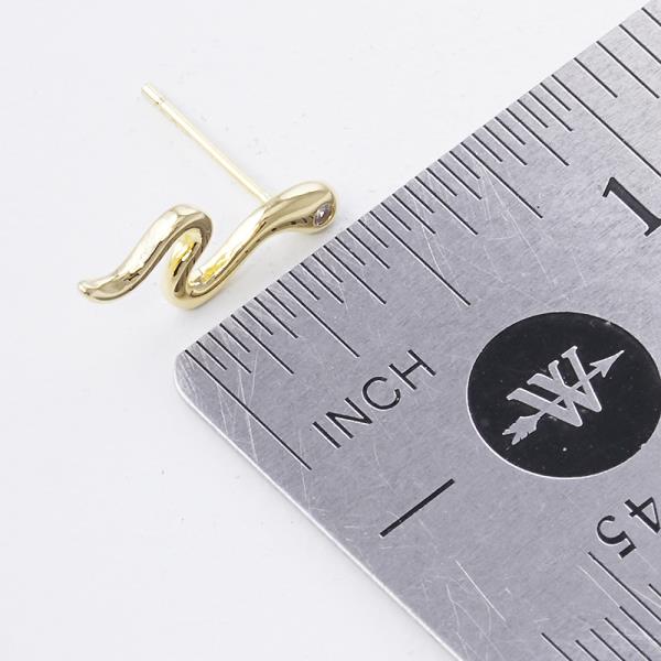 SNAKE CZ GOLD DIPPED EARRING