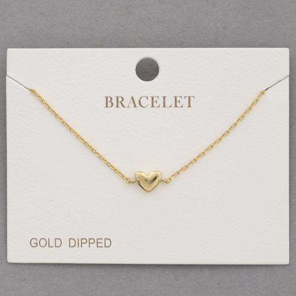 DANITY HEART CHARM GOLD DIPPED BRACELET