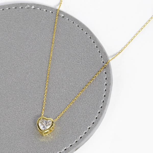 CZ HEART PENDANT NECKLACE