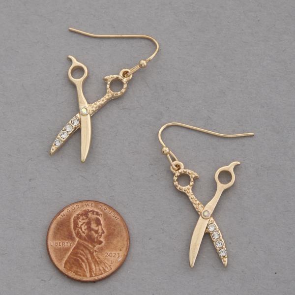 SCISSORS METAL DANGLE EARRING