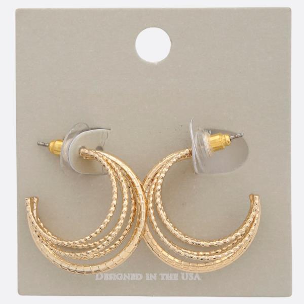 TRIPLE OPEN HOOP EARRING