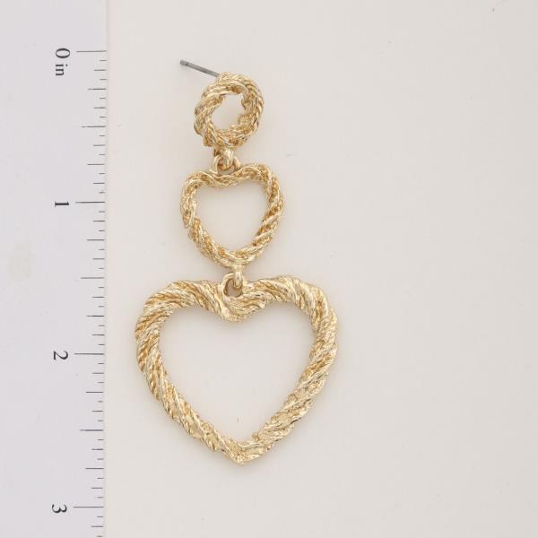 CIRCLE HEART LINK METAL DANGLE EARRING