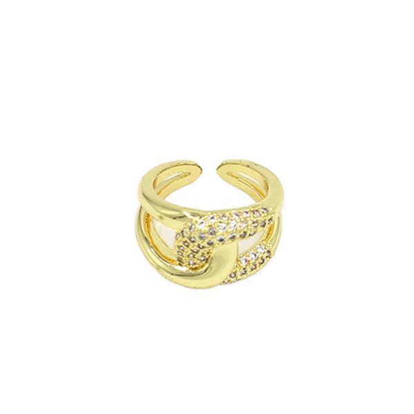 WIDE METAL RHINESTONE RING