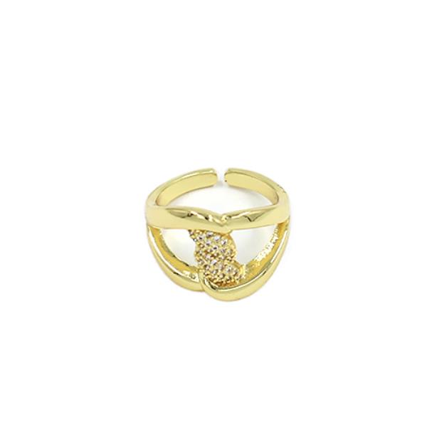 WIDE METAL RHINESTONE RING