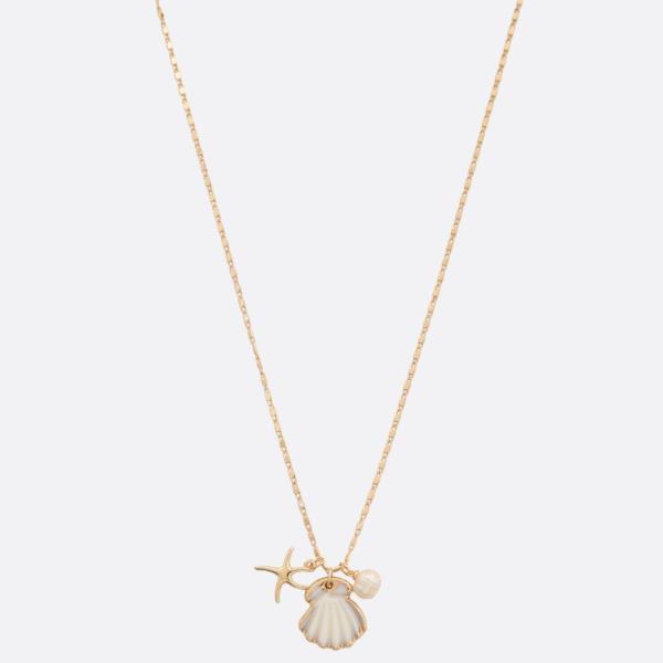 SEASHELL PEARL CHARM NECKLACE