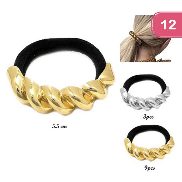 TWIST METAL HAIR TIE (12 UNITS)