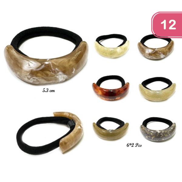 ACRYLIC HAIR TIE (12 UNITS)