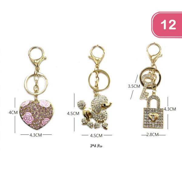 RHINESTONE KEYCHAIN (12 UNITS)