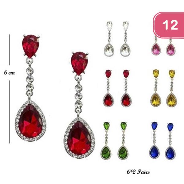 TEARDROP STONE EARRING (12 UNITS)