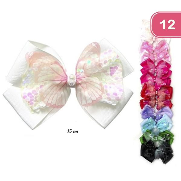 RIBBON HAIR BOW (12 UNITS)