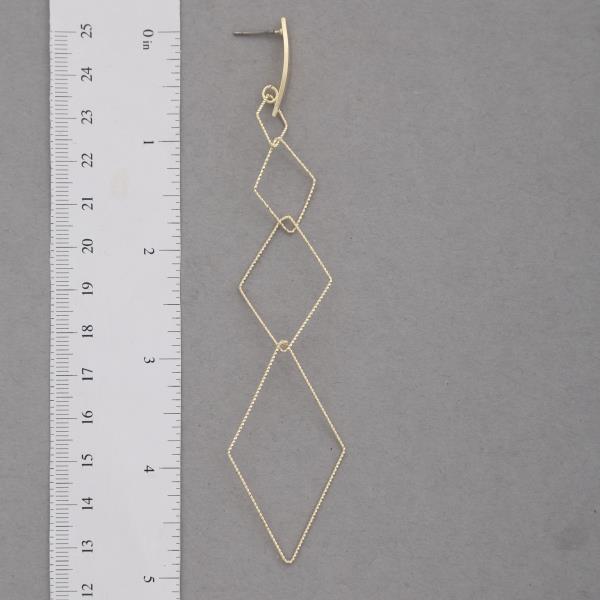 SODAJO GEOMETRIC SHAPE DANGLE GOLD DIPPED EARRING