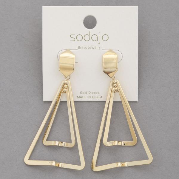 SODAJO TRIANGLE GOLD DIPPED EARRING