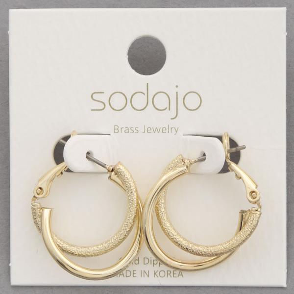 SODAJO DOUBLE HOOP GOLD DIPPED EARRING