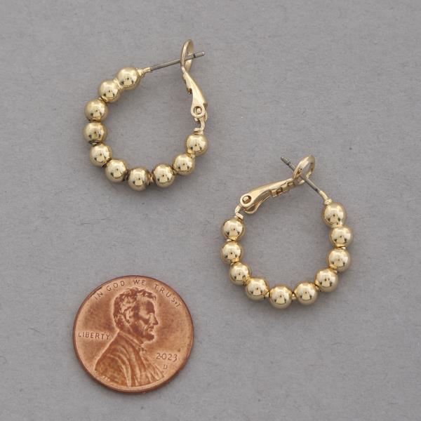 SODAJO BALL BEAD HOOP GOLD DIPPED EARRING