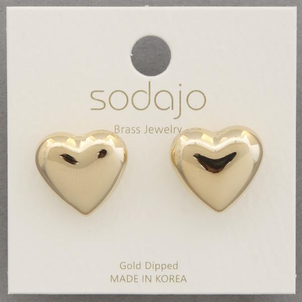 SODAJO HEART GOLD DIPPED EARRING