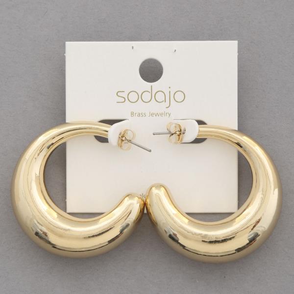 SODAJO PIPE OPEN HOOP GOLD DIPPED EARRING