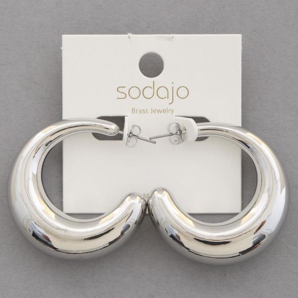 SODAJO PIPE OPEN HOOP GOLD DIPPED EARRING