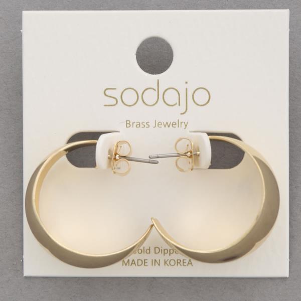 SODAJO WIDE OPEN HOOP GOLD DIPPED EARRING