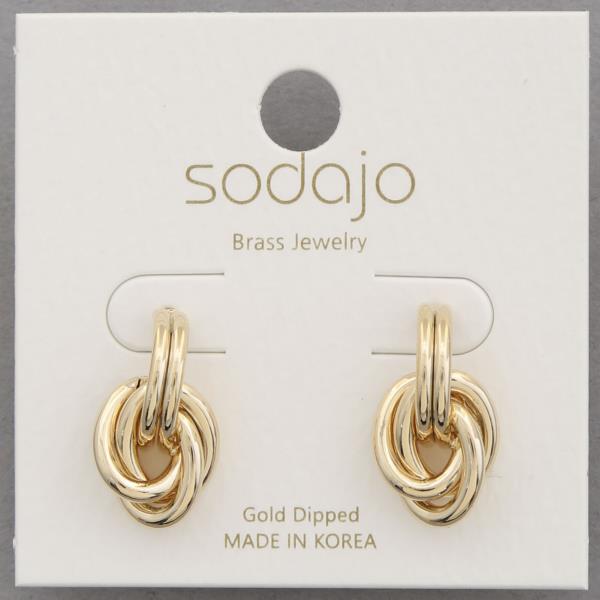 SODAJO KNOT LINK GOLD DIPPED EARRING