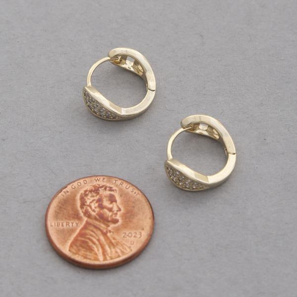 SODAJO CZ GOLD DIPPED MINI HOOP EARRING