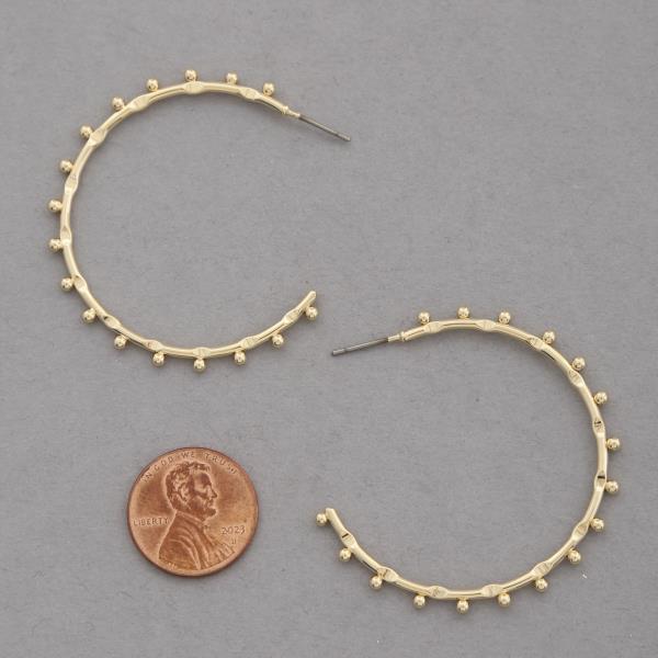 SODAJO BALL BEAD EDGE OPEN HOOP GOLD DIPPED EARRING