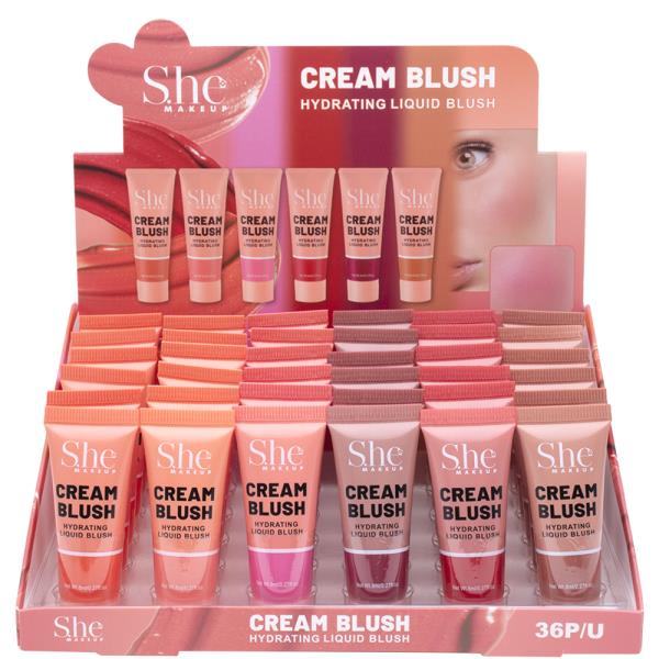 SHE MAKEUP CREAM BLUSH HYDRATING LIQUID BLUSH (36 UNITS)