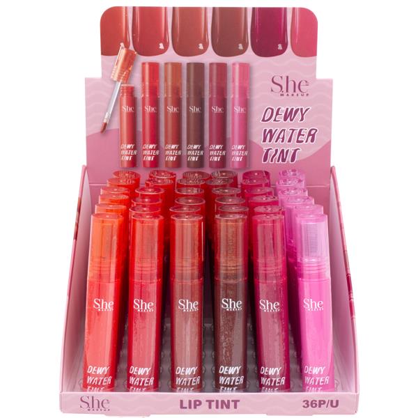 SHE MAKEUP DEWY WATER LIP TINT (36 UNITS)