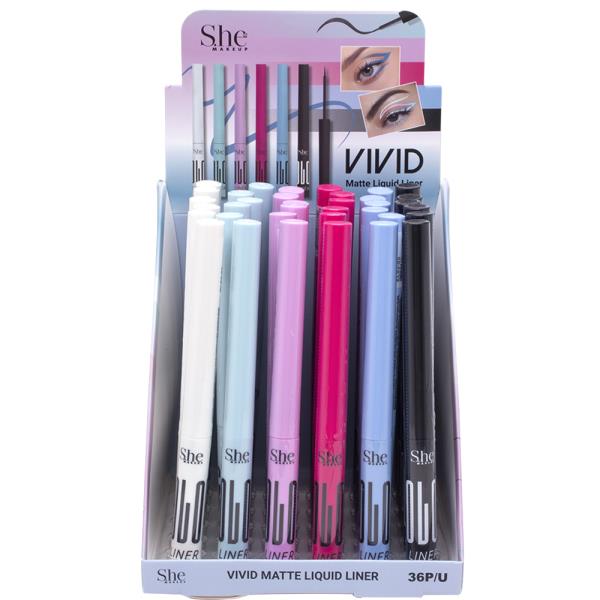 SHE MAKEUP VIVID MATTE LIQUID LINER (36 UNITS)