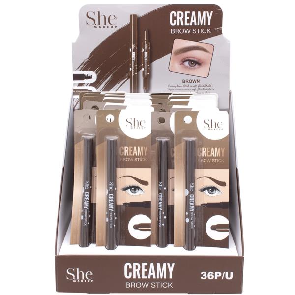 SHE MAKEUP CREAMY BROW STICK (24 UNITS)