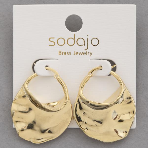 SODAJO HAMMERED METAL GOLD DIPPED EARRING