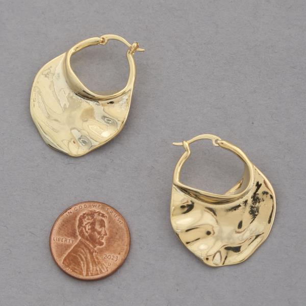 SODAJO HAMMERED METAL GOLD DIPPED EARRING