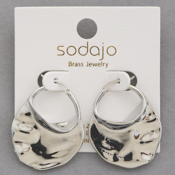 SODAJO HAMMERED METAL GOLD DIPPED EARRING