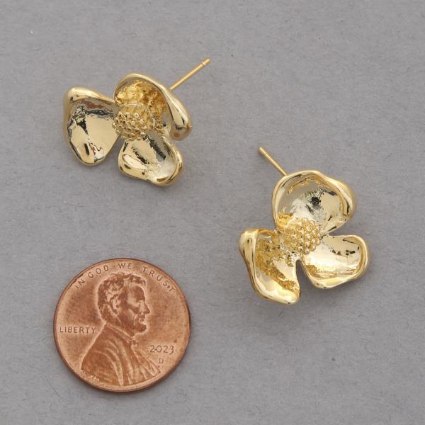 SODAJO FLOWER GOLD DIPPED EARRING