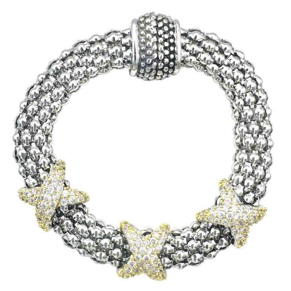 RHINESTONE TRIPLE X MAGNETIC BRACELET