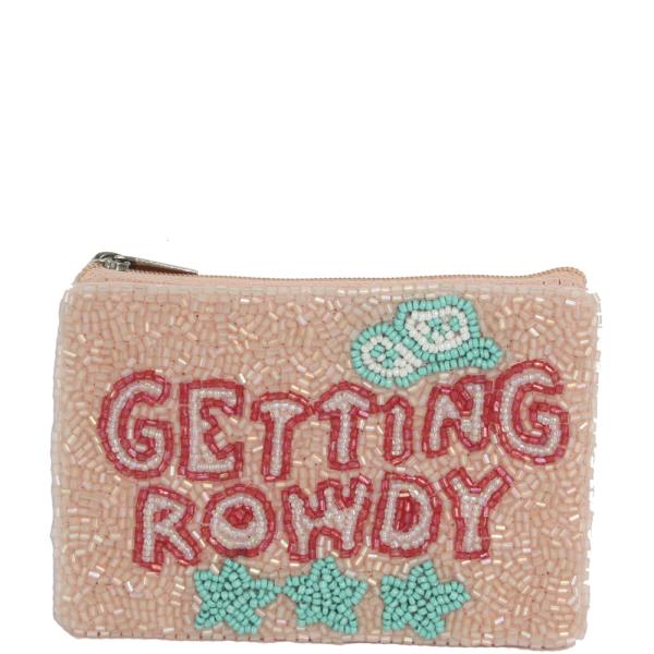 SEED BEAD GETTING ROWDY COIN PURSE BAG