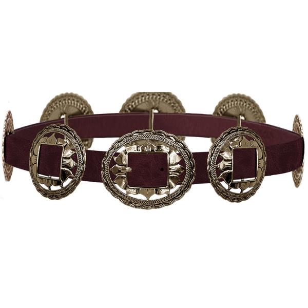 SUNFLOWER CONCHO LINK WASHED PU BELT