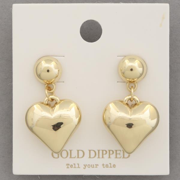 METAL HEART DANGLE EARRING