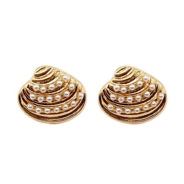 PEARL METAL SHELL POST EARRING