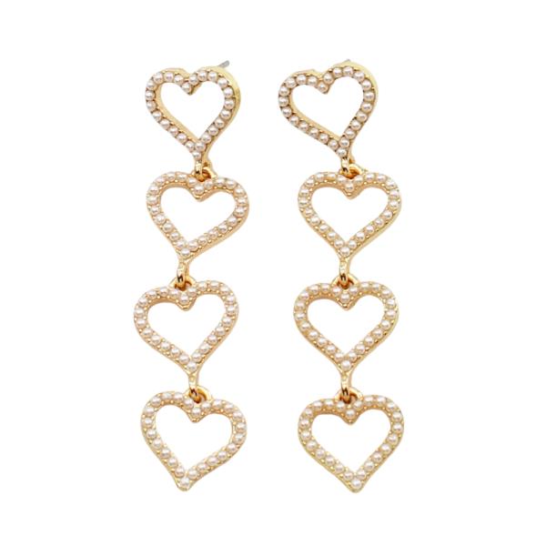 HEART PEARL DROP EARRING