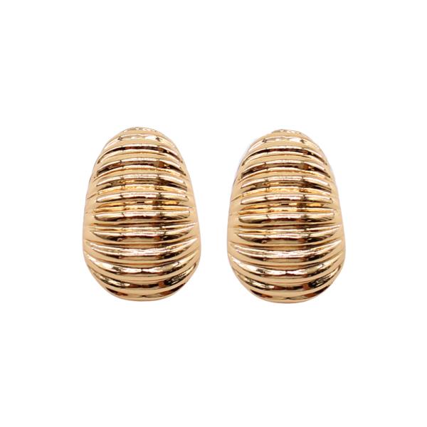 OVAL METAL TEXTURED POST EARRING