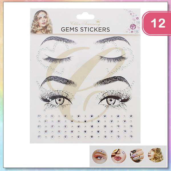 FACE GEMS STICKER (12 UNITS)