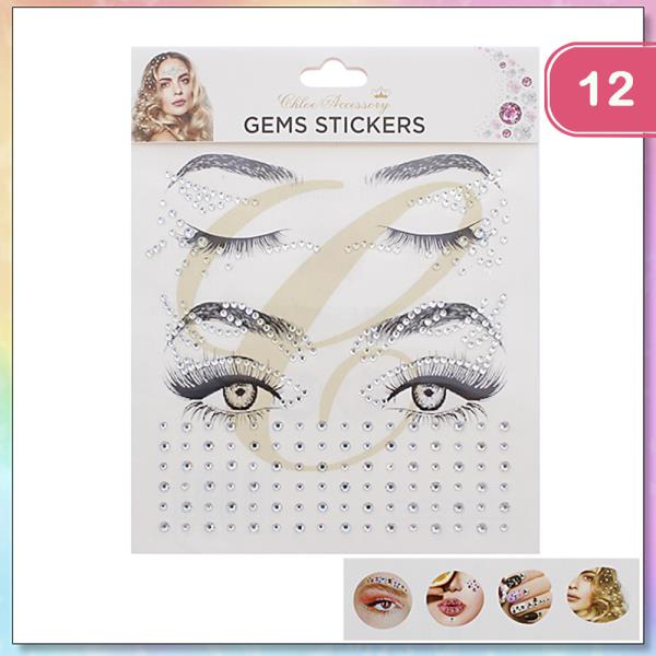 FACE GEMS STICKER (12 UNITS)