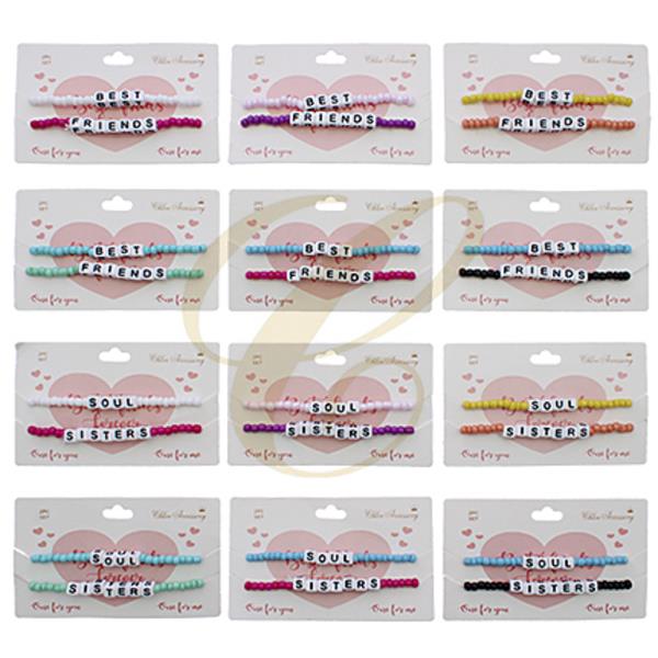 SEED BEAD SOUL SISTER STRETCH BRACELET (12 UNITS)