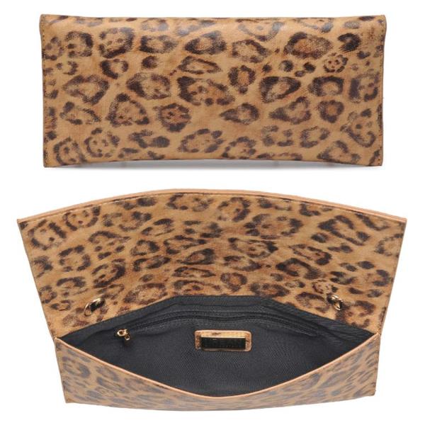 LEOPARD PRINT ADELLE CLUTCH BAG