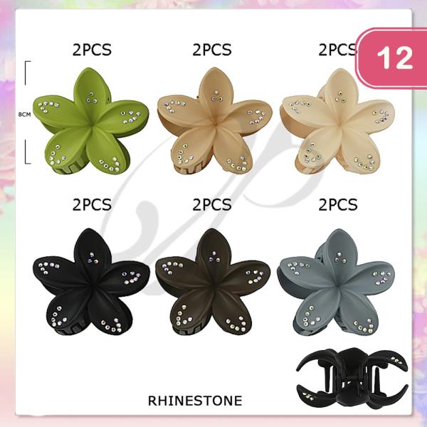 FLOWER HAIR CLAW JAW CLIP (12 UNITS)