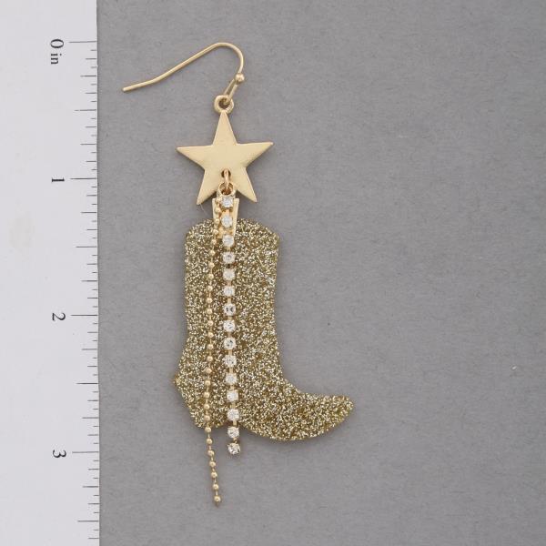 WESTERN STYLE BOOT STAR DANGLE EARRING